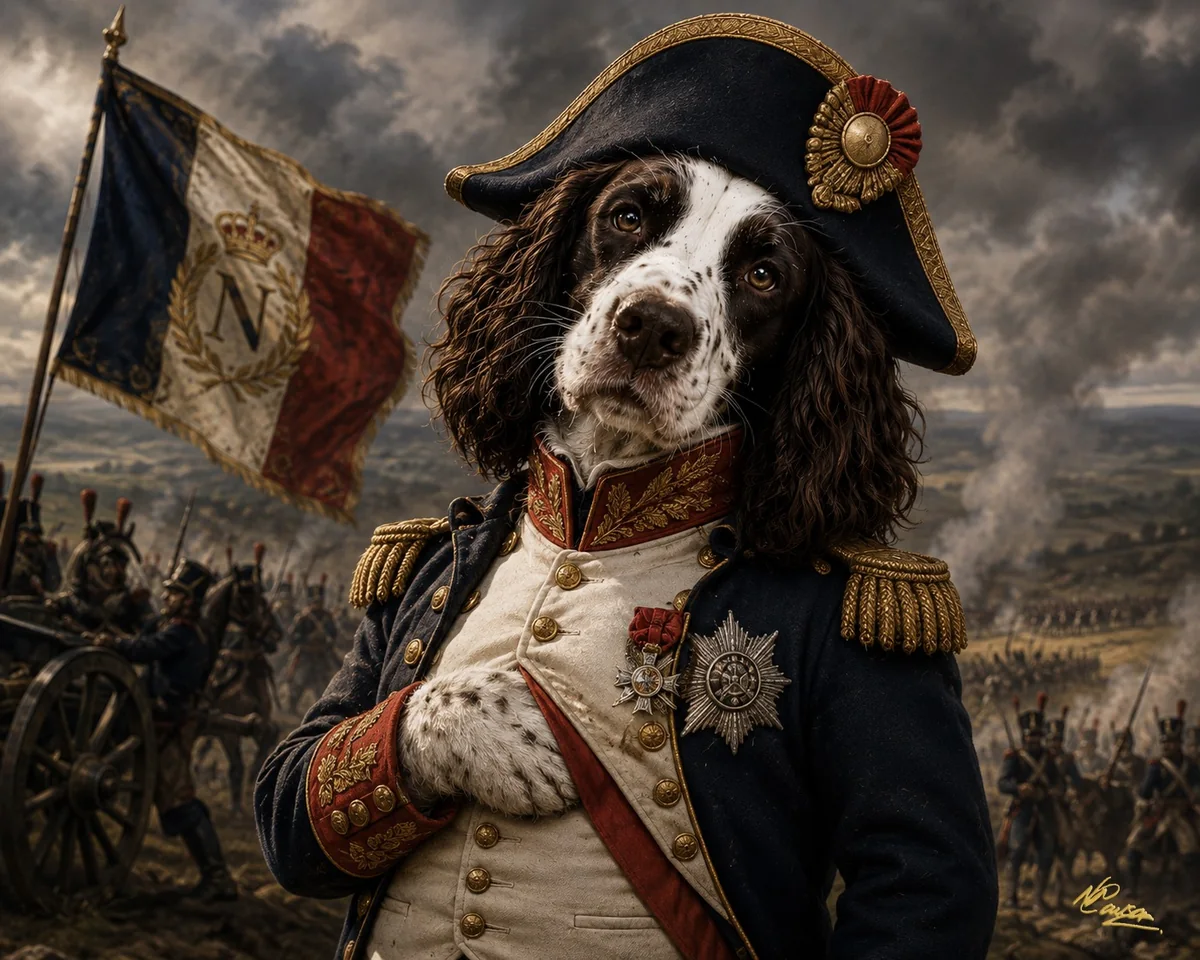 Bespoke AI dog portrait artwork